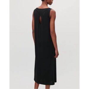 COS Black Sleeveless Keyhole Back Stretch Jersey Relaxed Fit Maxi Dress Small